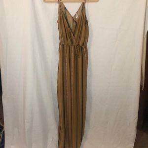 Striped wide leg jumpsuit